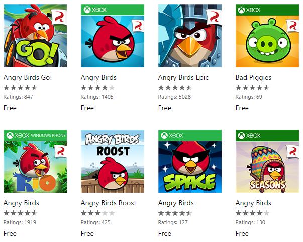 Angry birds game for windows phone 8.1